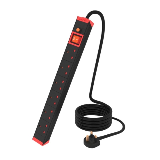 Picture of Black 6-hole 3-yard power strip